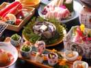 【季節の華やぎ会席イメージ】お造り、能登豚鍋、活鮑&蟹。北陸ならではの味わい