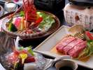 【萬松閣デラックス会席 イメージ】■造り前菜5種盛・伊勢海老・甘鯛・和牛・季節替りご飯など