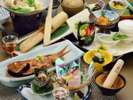 下田名物!甘辛くてご飯に合う金目鯛の煮付が1人1匹付いた会席料理です