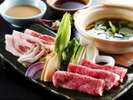 【地元銘柄】但馬牛・但馬ポークしゃぶしゃぶ ~紅茶スープ仕立て~ 特製のつけだれとともに