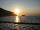 露天風呂からの夕日