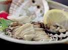 ◆あわび◆お造り。コリコリの食感と潮の風味が絶品。