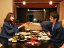 食事は嬉しいお部屋食♪誰にも邪魔されない空間をお楽しみ頂けます。