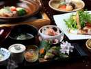 【夕食一例:イメージ】月替わりの夕食は九州各地より厳選された食材を全て手作りでお出しします。