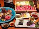 写真は「道産牛味くらべ」の一例。「蟹しゃぶ」コースもあります♪