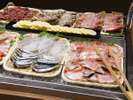 朝食ブッフェでは干物が選べる!大好評です!