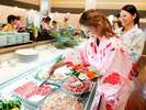 【夕食バイキング】レストラン「火の国ダイニング」の中にバイキング会場がオープン!!