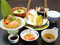 選べる夕食　定番の和食　刺身と天ぷら御膳