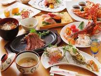 半露天風呂付★離れ宿プラン 創作フルコース料理一例 ※季節により食材が異なります