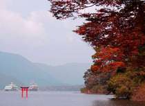 芦の湖畔の紅葉