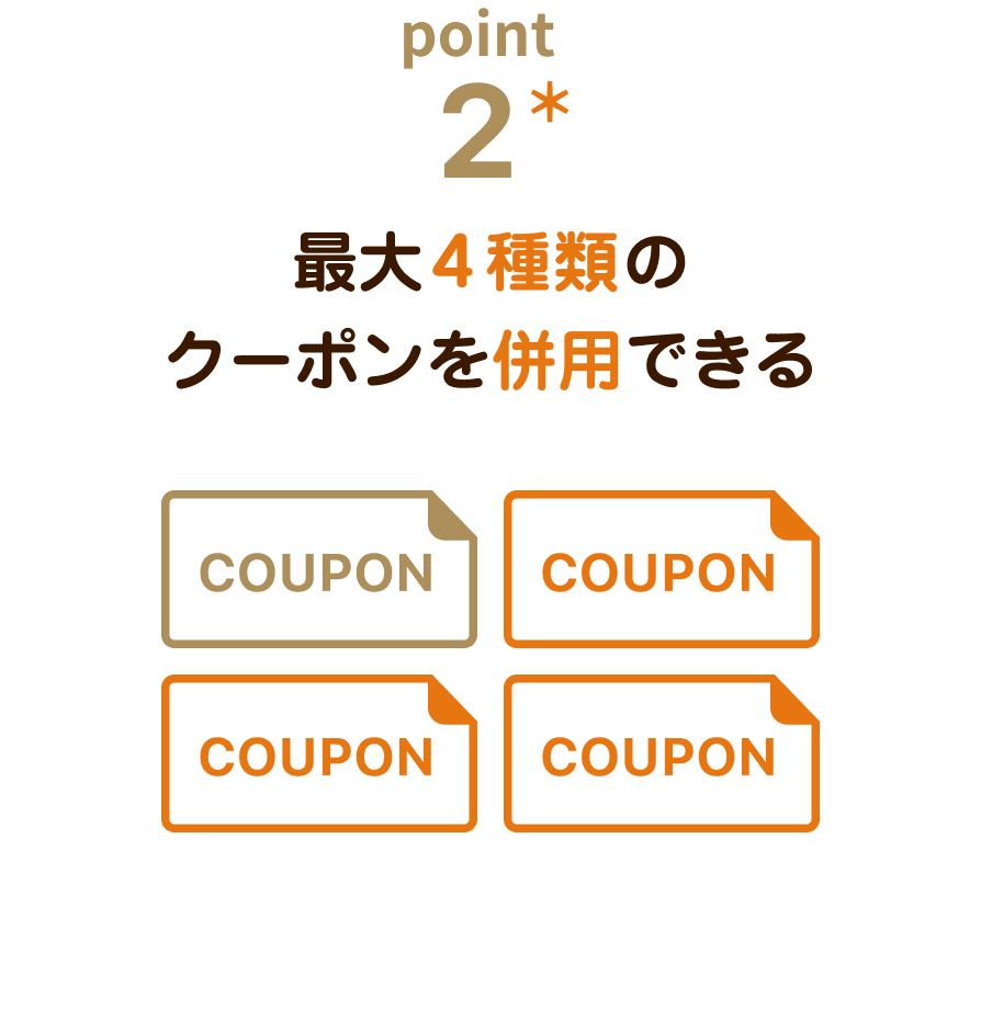 point2 �ő�4��ނ̃N�[�|���𕹗p�ł���