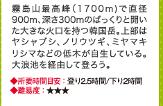 Rōi1700m)Œa900mA[300m̂ςƊJ傫ȉΌ؍xB㕔̓VuVAmEcMA~}L
V}Ȃǂ̒؂ĂB
QroRēo낤B