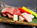人気No1◆竹　-薩摩ブランド肉陶板焼き会席-◆「黒牛」×「黒豚」地元ブランド肉を食べ比べて堪能♪