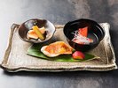 【ご夕食一例】「きんきんの食べ比べ」東北沖の高級魚を料理長おすすめの調理法でご用意いたします。