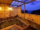 【露天風呂】相模湾が一望できる絶景の露天風呂！貸切りでのご利用もできます。