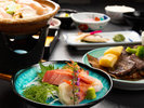 グレードアップメニューでは牛肉の陶板焼をお楽しみいただけます。