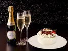 ◆ケーキ&シャンパン(ハーフボトル)|お部屋で愉しむ特別なひととき ※写真はイメージ