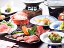 【近江牛会席一例】2つから選べる近江牛料理と滋賀の食材を組み合わせた人気のコースです♪