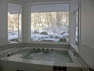 雪景色の展望風呂