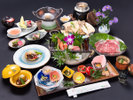*【湯山会席/一例】上州牛すき焼や牛タンをメインにした最上級コース