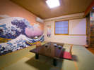 【リニューアル和室】伝統の日本画を現在に・・・別府の温泉街に古き良き伝統を添えて。