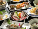 【スタンダード会席】山江村特産の栗や山菜など、旬の食材をふんだんに使った料理をご用意いたします