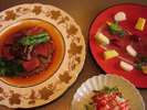 京都フレンチ「京フランス膳」のある日のオードブルとお肉料理