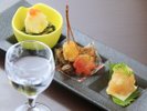 【お料理】「前菜」でお料理の始まりを彩る。（一例）