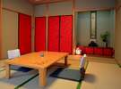京唐紙が印象的な別館のお部屋※別館は庭園に面していません。