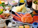 ★【料理】大山ハーブ鶏と蟹1枚付基本会席イメージ