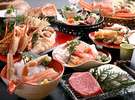 冬の松葉ガニ！など北但馬三大食材を使用したコース　スタッフお勧め！