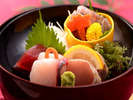 *旬彩会席・お造り（一例）
