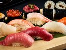 【ご夕食】お寿司は注文後に作り始める為、いつでも握りたてのお寿司がお愉しみいただけます。