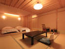 【客室例】新館露天風呂付き客室　和室１０畳＋ローベッドルーム