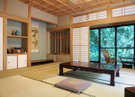 【竹林】純和風の客室、竹林に囲まれ落ち着いた雰囲気
