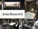 614号室『漆黒』/武田双雲氏の書が飾られたお部屋。世界に一つしかない空間です。