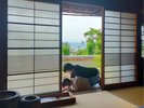 共有部の縁側にて