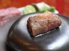 【料理】福島牛ステーキ　わさび醤油や酢橘、おろしなどでどうぞ