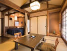 【客室／スタンダード和洋室】和室６畳＋板の間（ツイン）からなる和洋室は木のぬくもりが温かい空間です