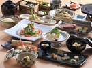 地元の食材をふんだんに使用した創作会席(G-upメニューの一例）