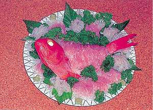 下田名産、金目鯛の料理例