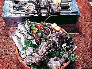 ハートフル　ひこべのプラン「ひこべ自慢の旬の魚介類７種☆大漁焼を楽しむ１泊２食　１３，８００円　プラン」