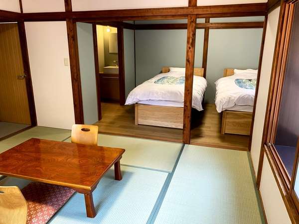 【和モダン客室】ベッドのあるお二人様専用のお部屋です。