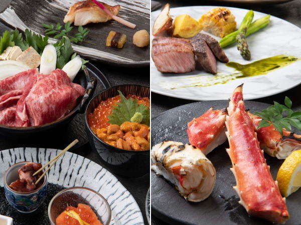 北海道の贅の食材をふんだんに使用したお料理をご用意いたしております。