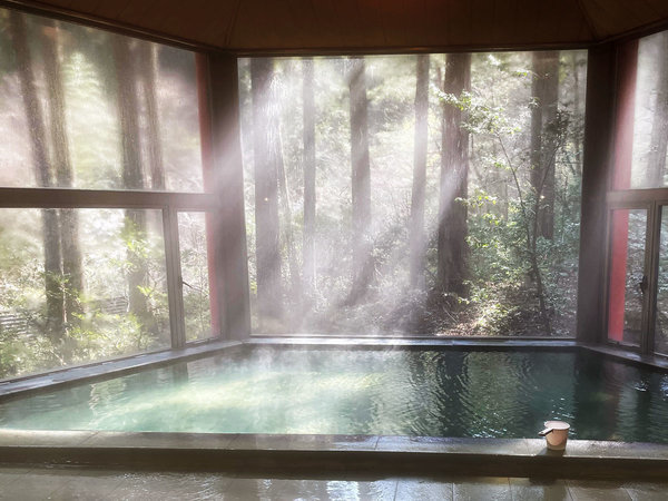 【天然温泉大浴場「木もれび」】柔らかな日差しが差し込む癒し空間