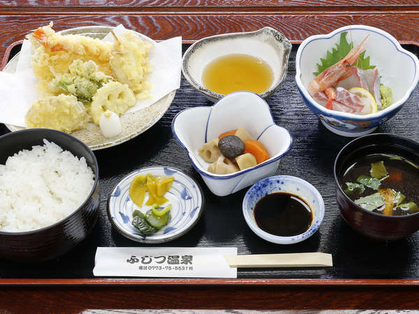 手軽に味わえる夕食プラン／刺身天ぷら定食（例）