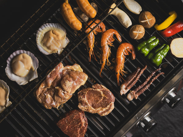 BBQ食事 グリル調理