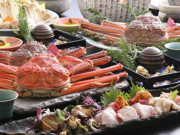 タグ付地物の松葉がにをたっぷりのコースの一例