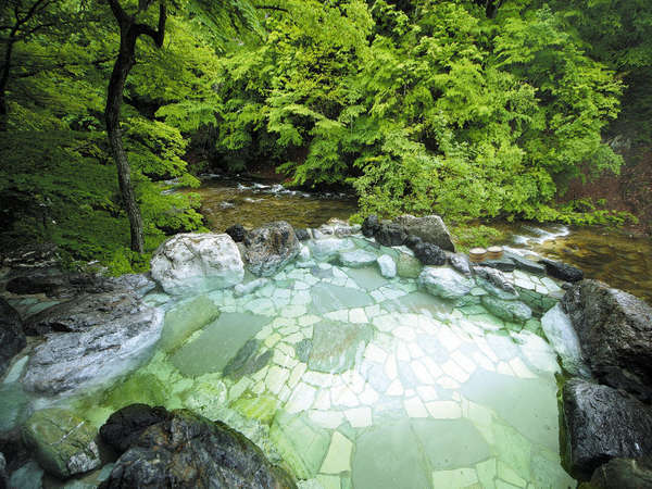 渓谷を臨む深緑露天風呂