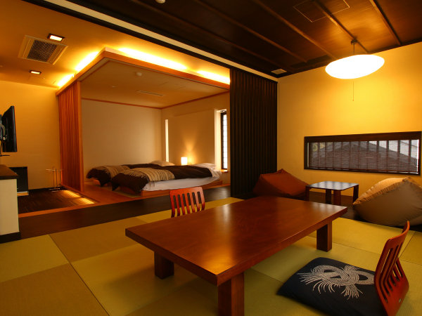 #【特室ぼたん】和室と和ベッドがある落ち着いた雰囲気の客室です。